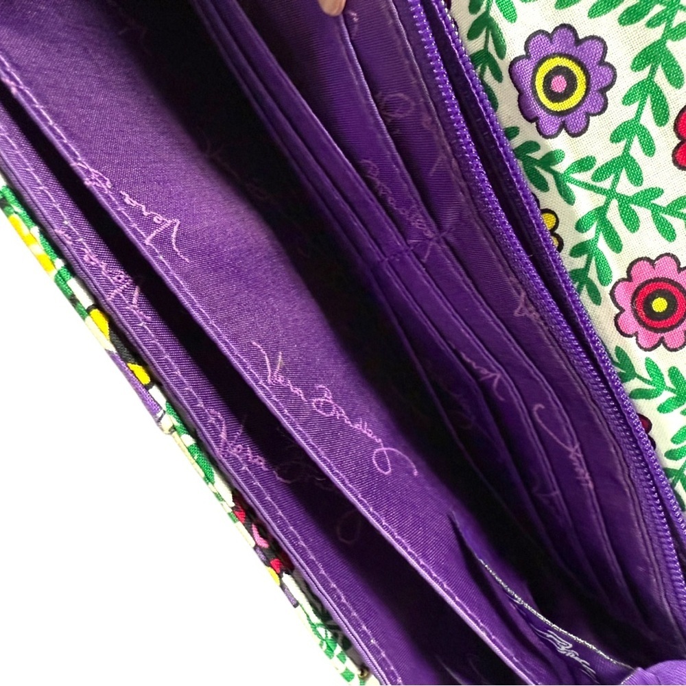 Vera Bradley Buttercup Julia Turnlock Crossbody Bag Purse Boho Wallet Floral - Picture 8 of 10